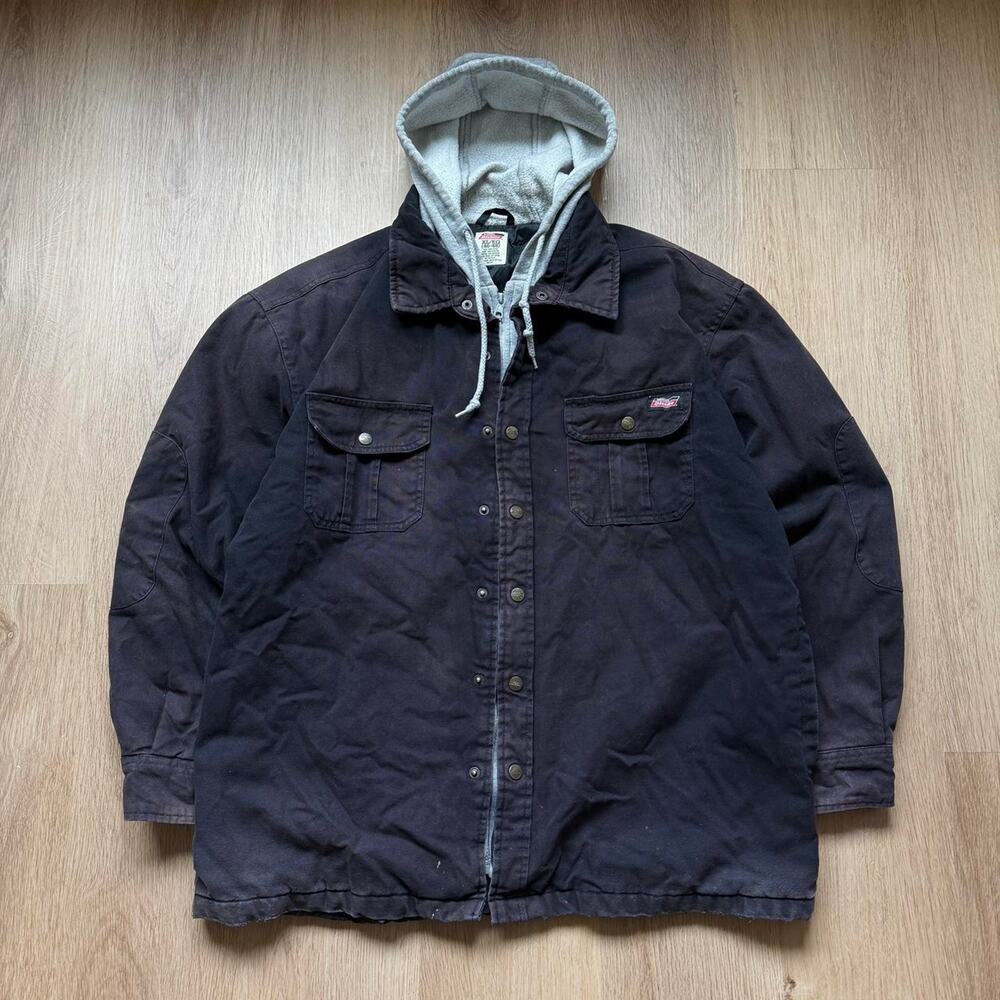 Vintage Genuine Dickies Hooded Canvas Workwear Jacket Black XL